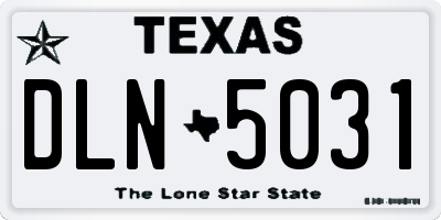 TX license plate DLN5031