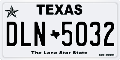 TX license plate DLN5032