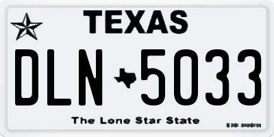 TX license plate DLN5033
