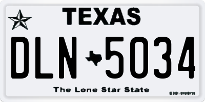 TX license plate DLN5034