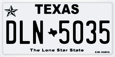 TX license plate DLN5035