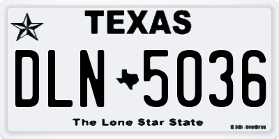 TX license plate DLN5036