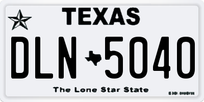 TX license plate DLN5040