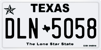 TX license plate DLN5058