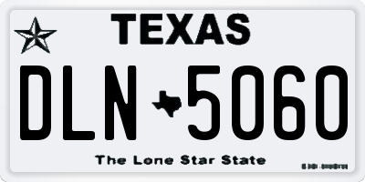 TX license plate DLN5060
