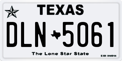 TX license plate DLN5061