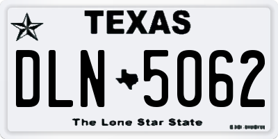 TX license plate DLN5062