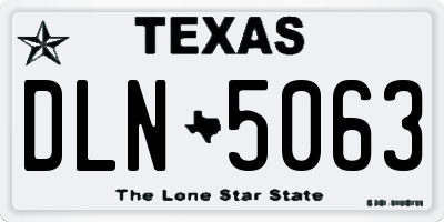TX license plate DLN5063