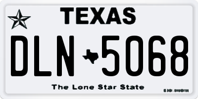 TX license plate DLN5068