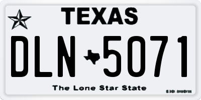 TX license plate DLN5071