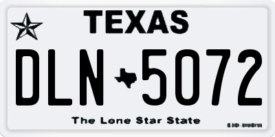 TX license plate DLN5072