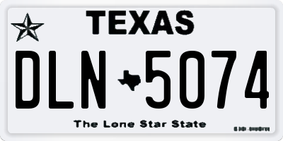 TX license plate DLN5074