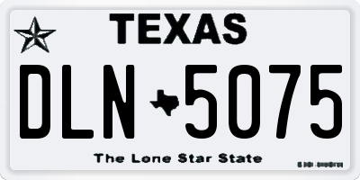 TX license plate DLN5075
