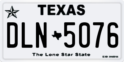 TX license plate DLN5076