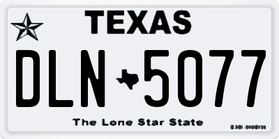TX license plate DLN5077
