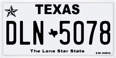 TX license plate DLN5078