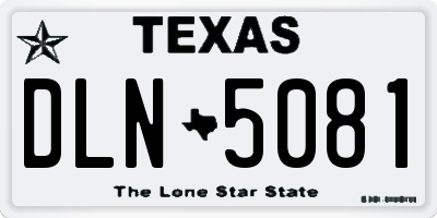 TX license plate DLN5081