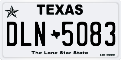TX license plate DLN5083