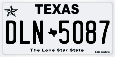 TX license plate DLN5087