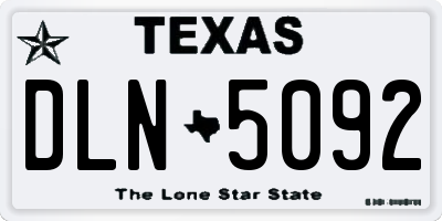 TX license plate DLN5092