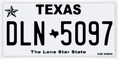 TX license plate DLN5097