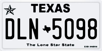 TX license plate DLN5098