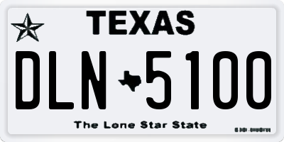 TX license plate DLN5100