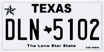 TX license plate DLN5102