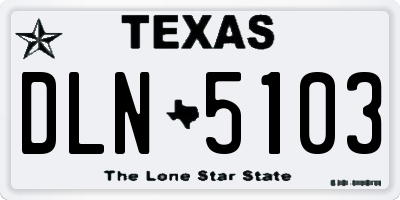 TX license plate DLN5103