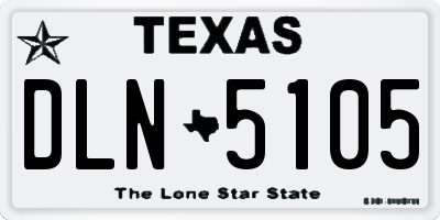 TX license plate DLN5105