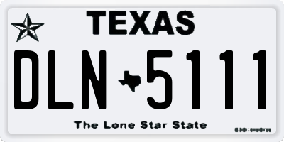 TX license plate DLN5111