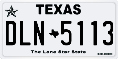 TX license plate DLN5113