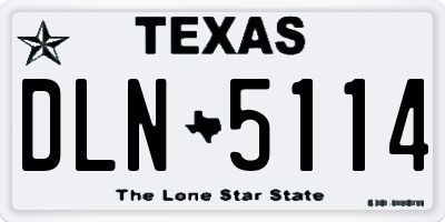 TX license plate DLN5114