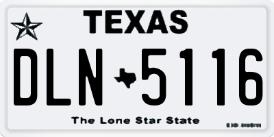 TX license plate DLN5116