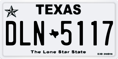 TX license plate DLN5117