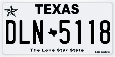 TX license plate DLN5118
