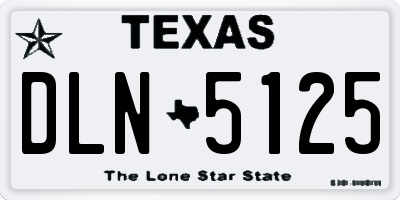 TX license plate DLN5125