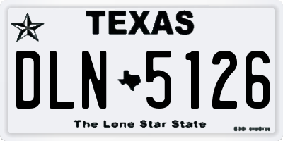 TX license plate DLN5126