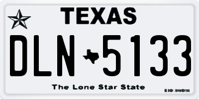TX license plate DLN5133
