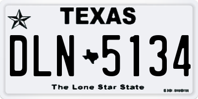 TX license plate DLN5134