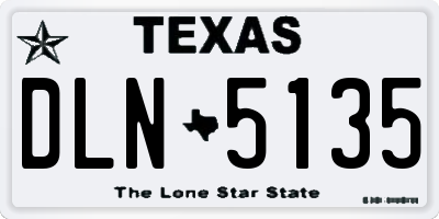TX license plate DLN5135