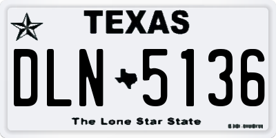 TX license plate DLN5136