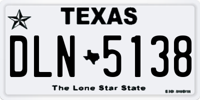 TX license plate DLN5138