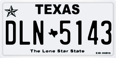 TX license plate DLN5143
