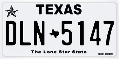 TX license plate DLN5147