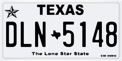 TX license plate DLN5148