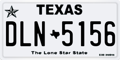 TX license plate DLN5156