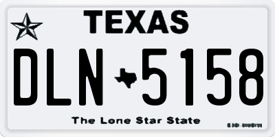 TX license plate DLN5158