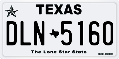 TX license plate DLN5160