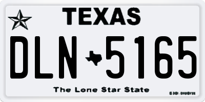 TX license plate DLN5165